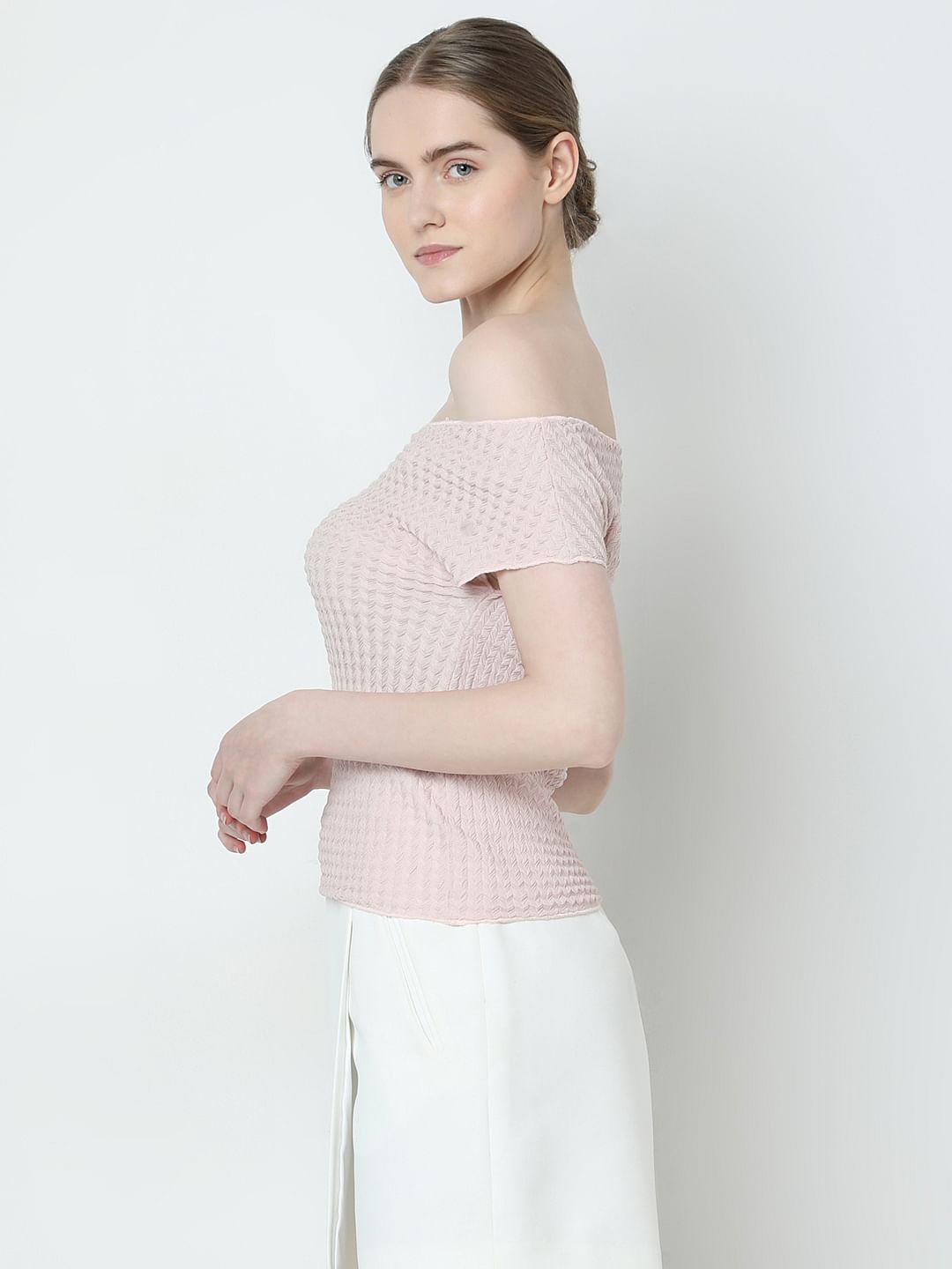 Pink Off-Shoulder Top