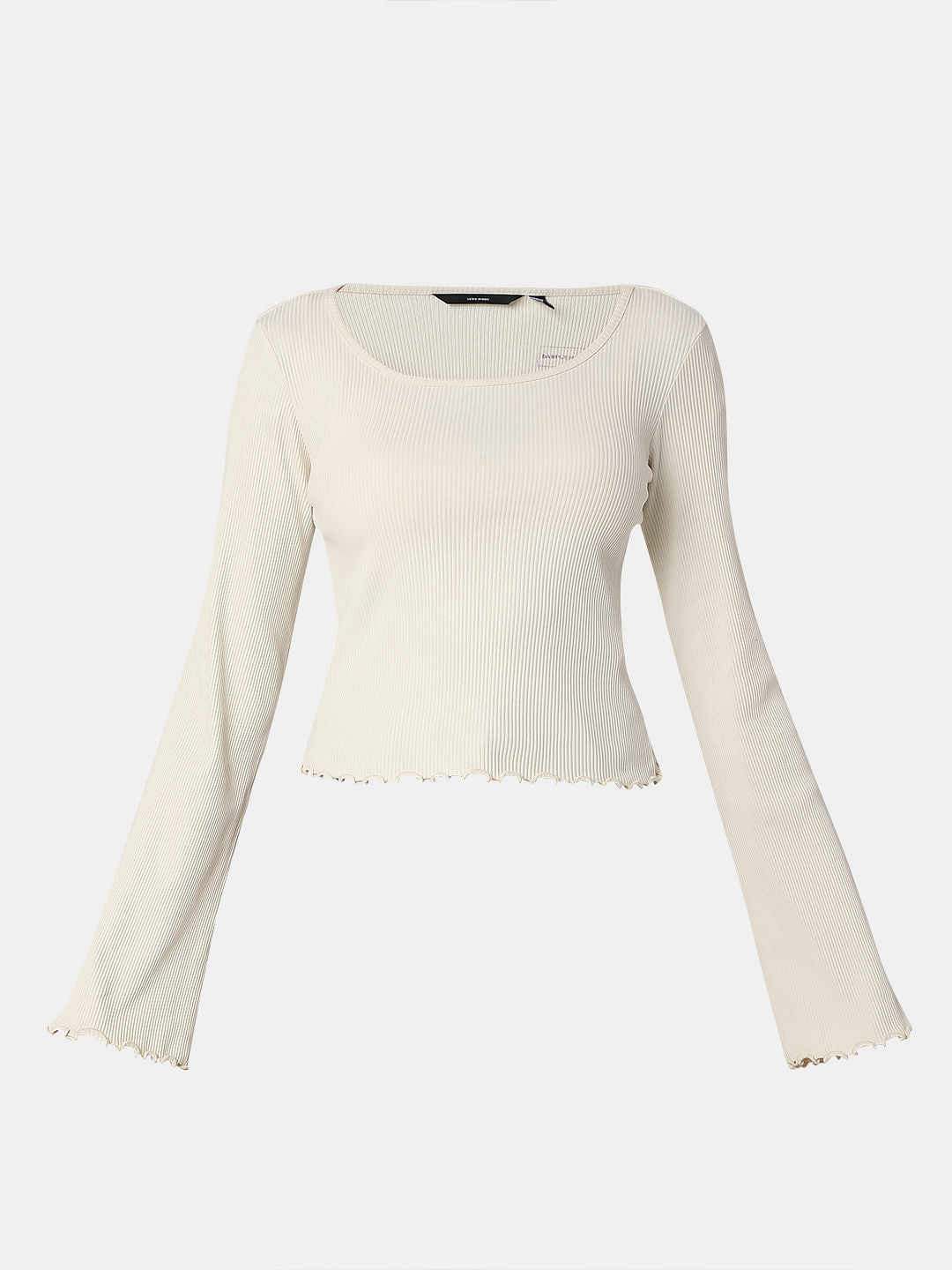 Off-White Ribbed Knitted Top