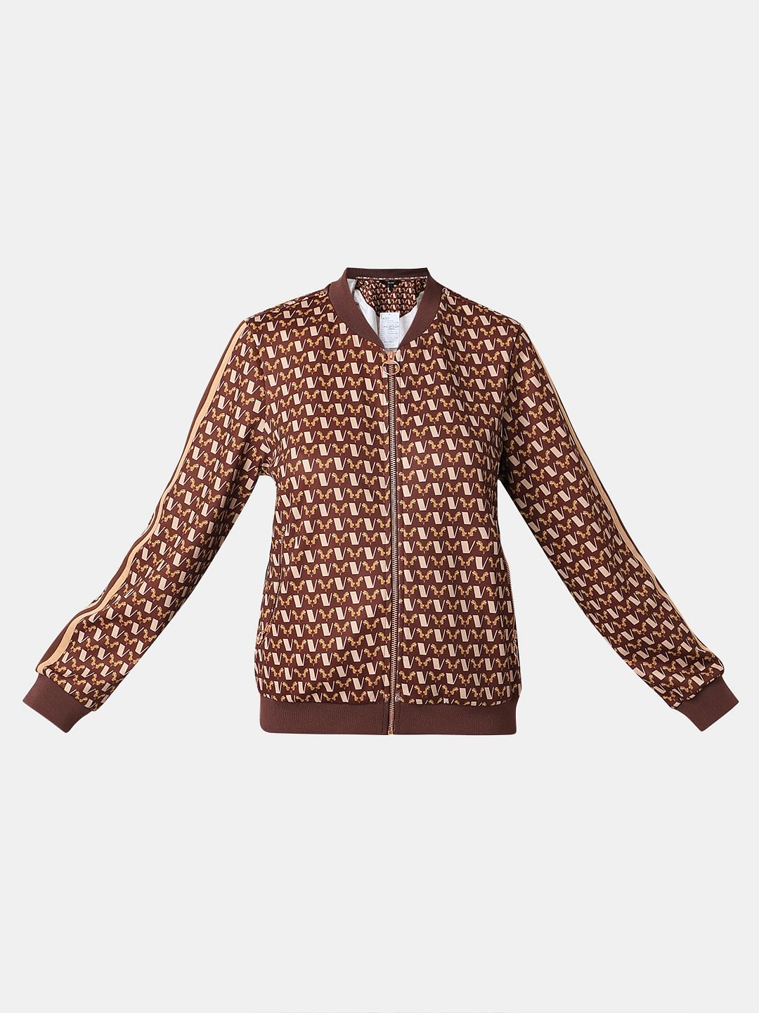 Brown Abstract Print Co-Ord Set Jacket