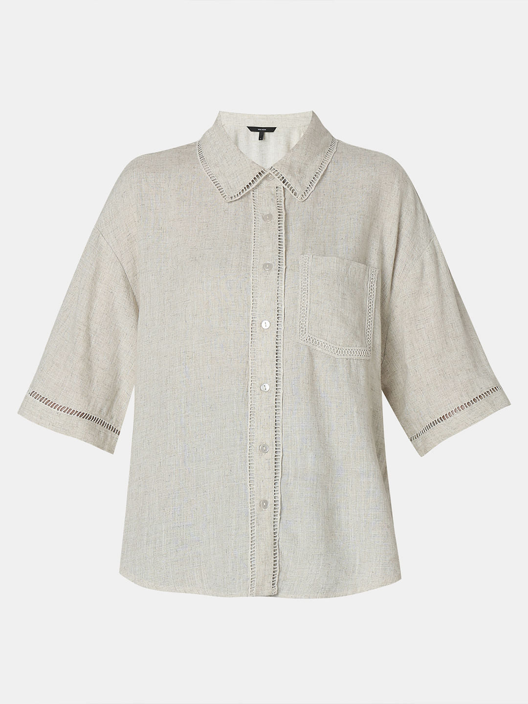 Dark Beige Drop Shoulder Shirt