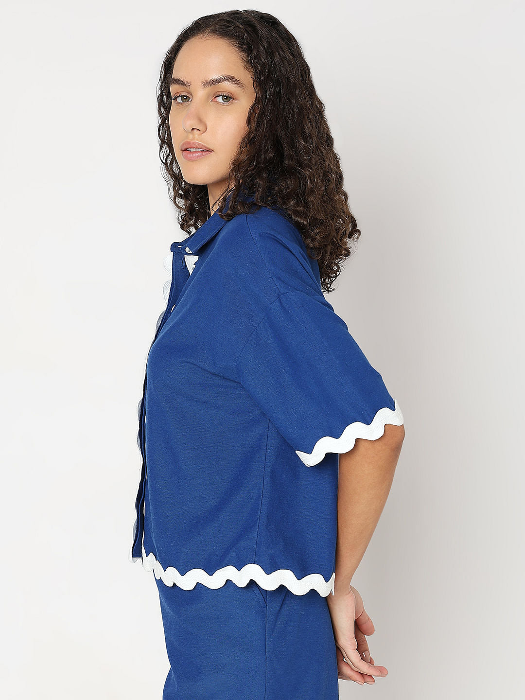 Cobalt Blue Co-Ord Set Shirt