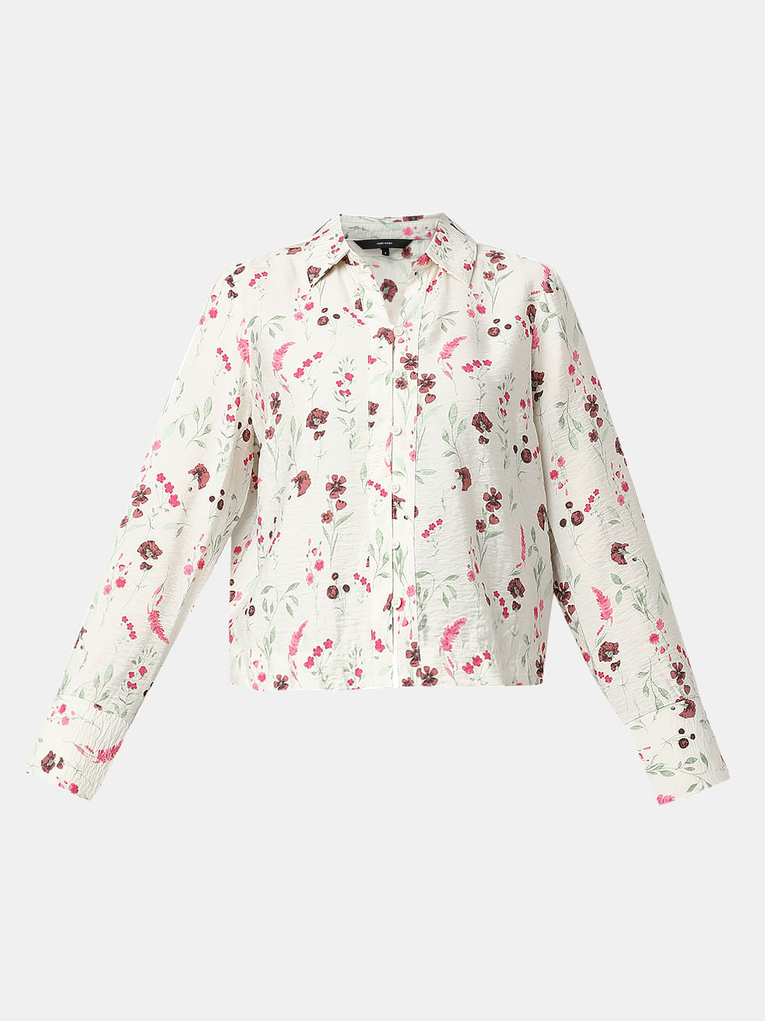 Beige Floral Print Shirt
