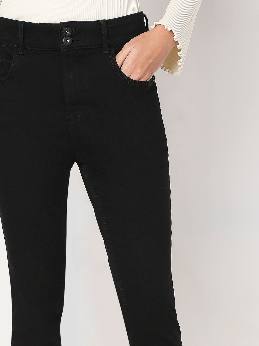 Black High Rise Skinny Fit Jeans