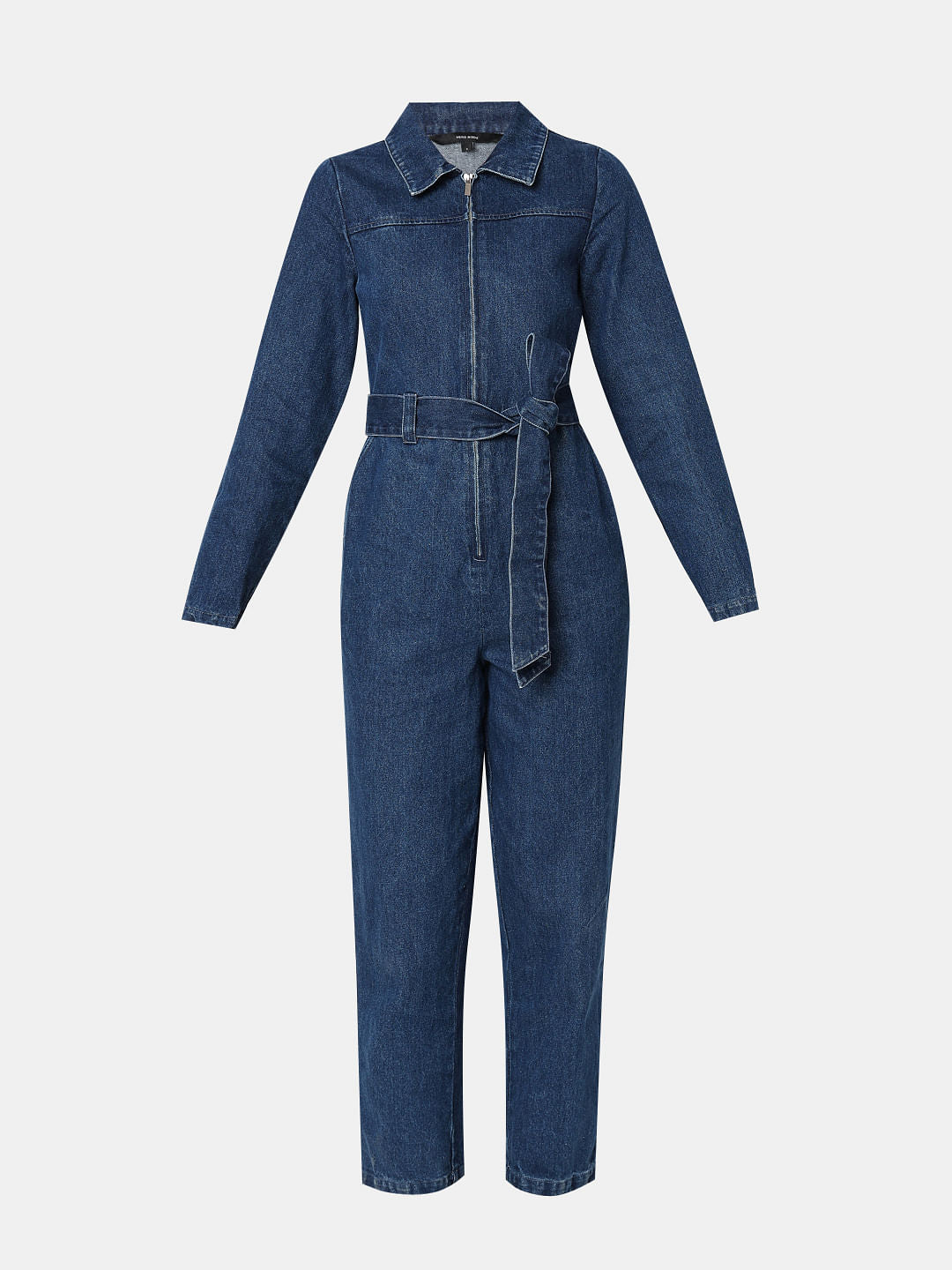 Blue Cotton Denim Jumpsuit