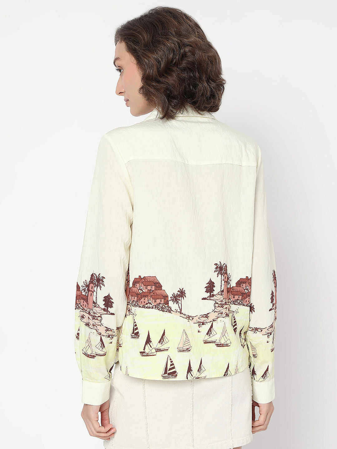 White Printed Long Shirt