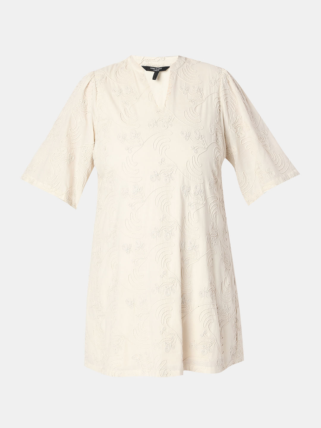 Curve Cream Textured Shift Dress