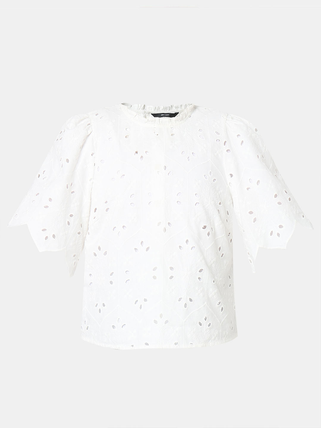 White Schiffli Cotton Top