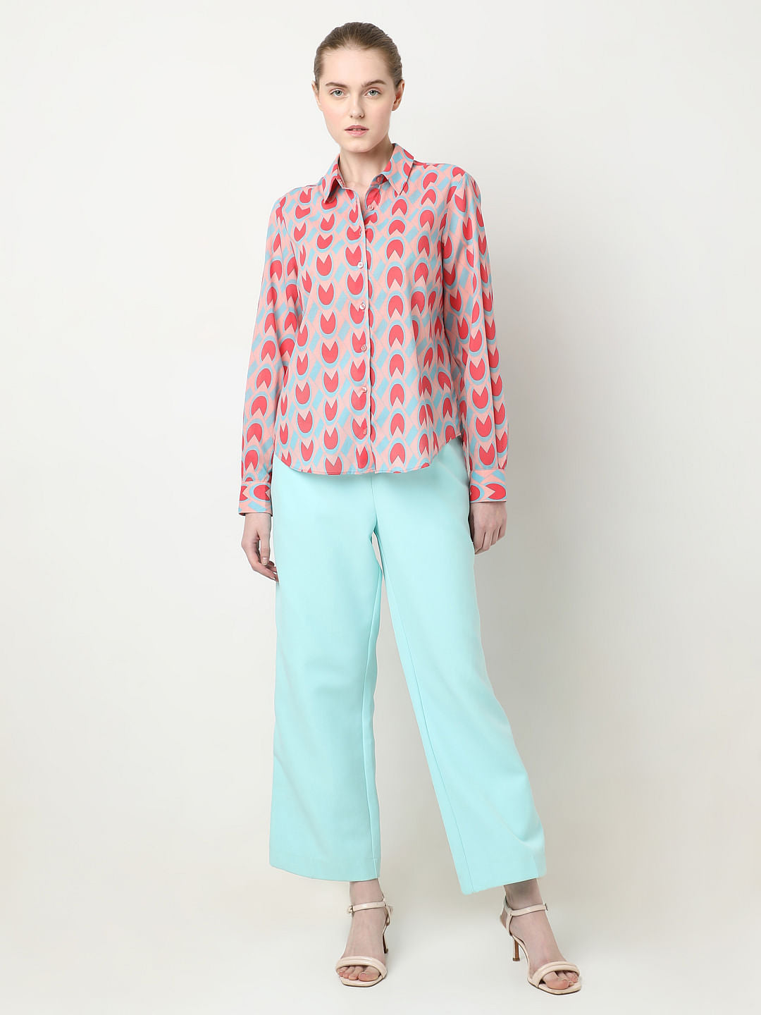 Pink Abstract Print Shirt