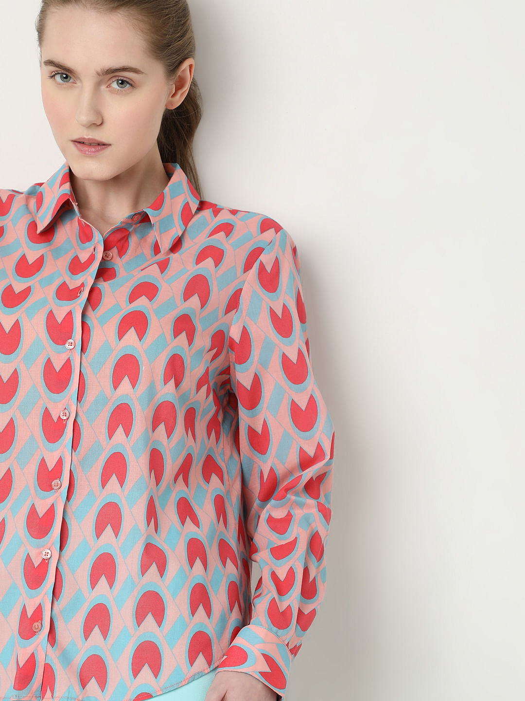 Pink Abstract Print Shirt