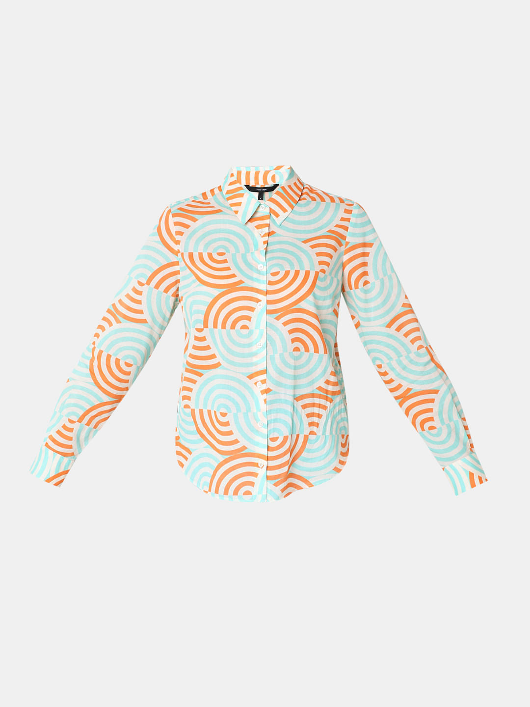 White Printed Cotton Shirt