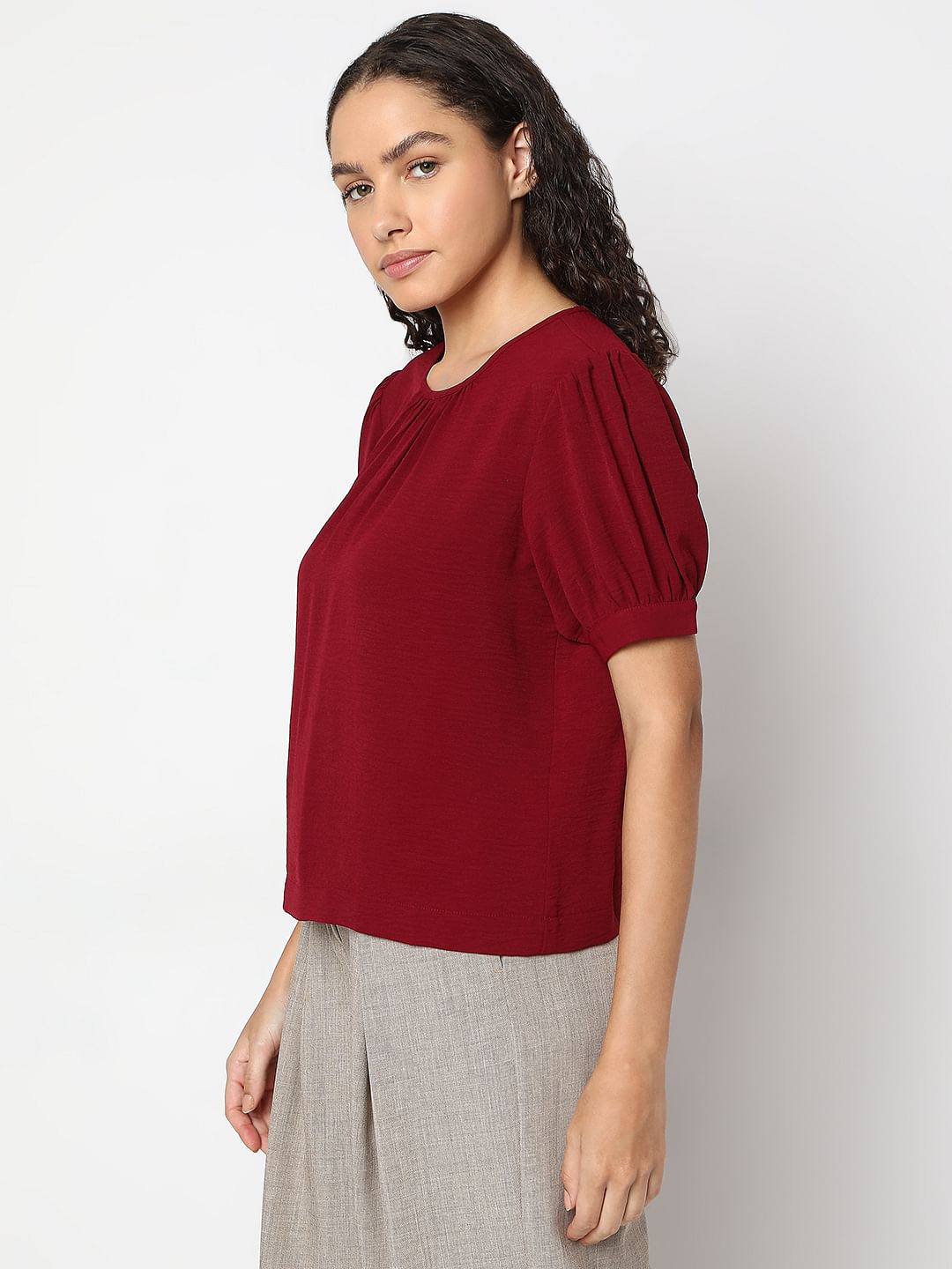 Maroon Short Sleeve Top