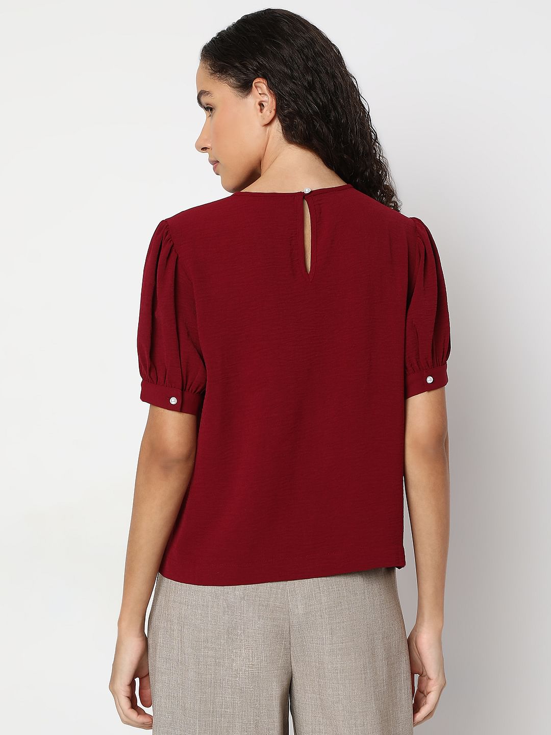 Maroon Short Sleeve Top