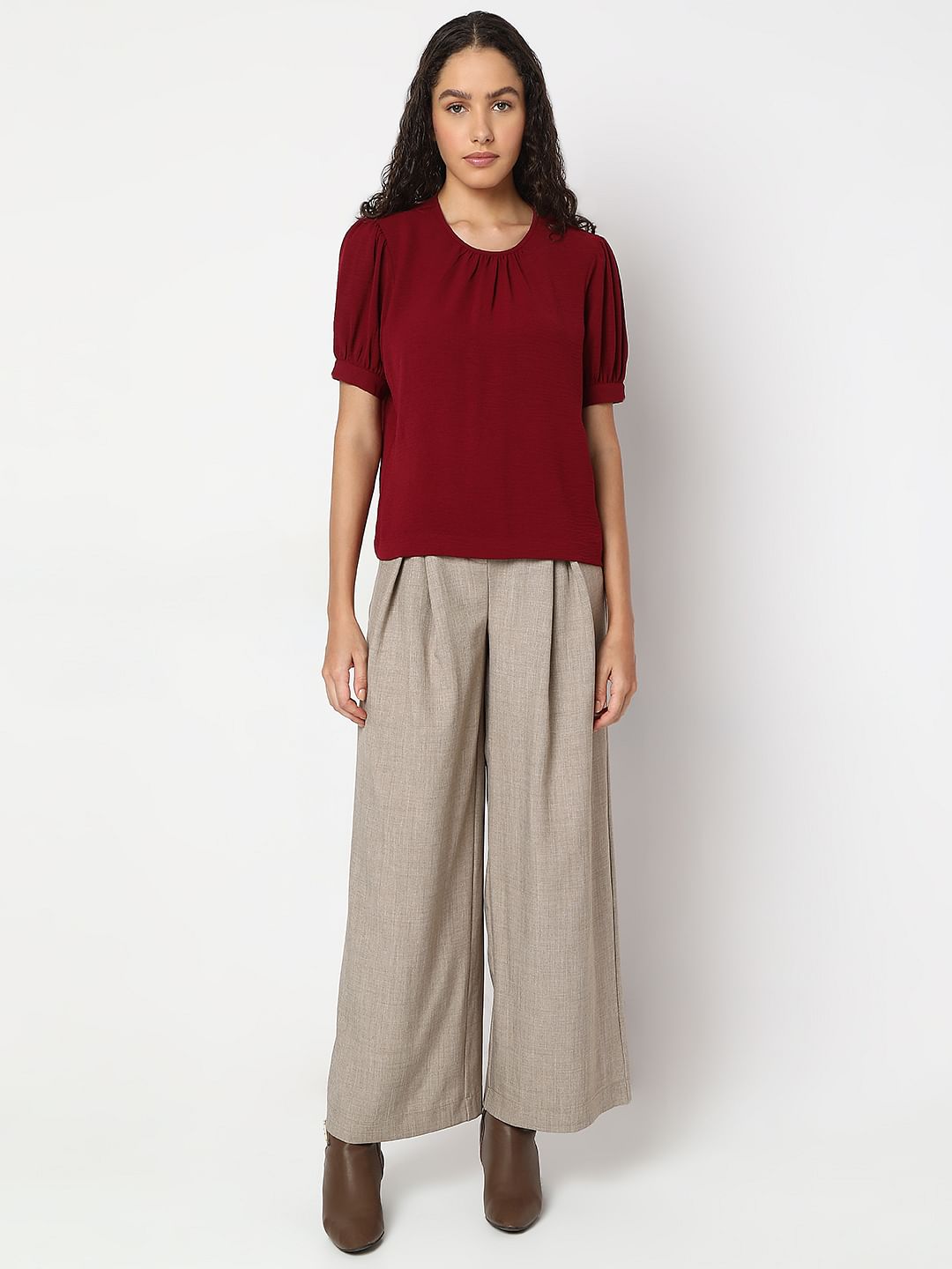 Maroon Short Sleeve Top