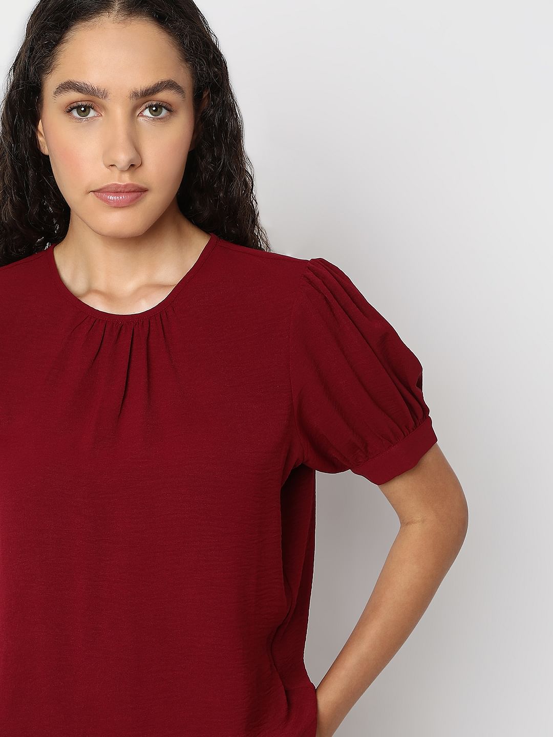 Maroon Short Sleeve Top