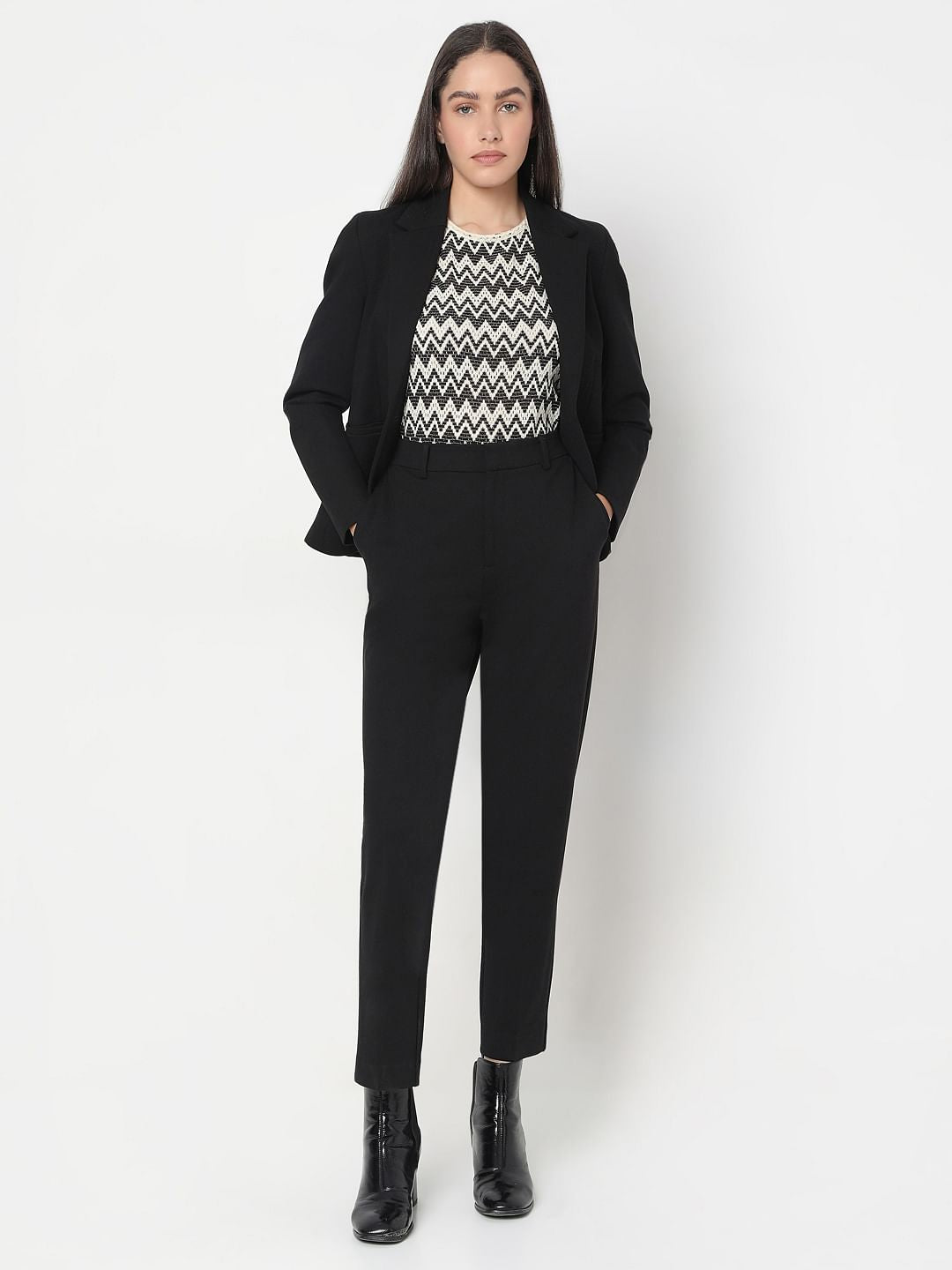 Black Tailored Co-Ord Cigarette Trousers