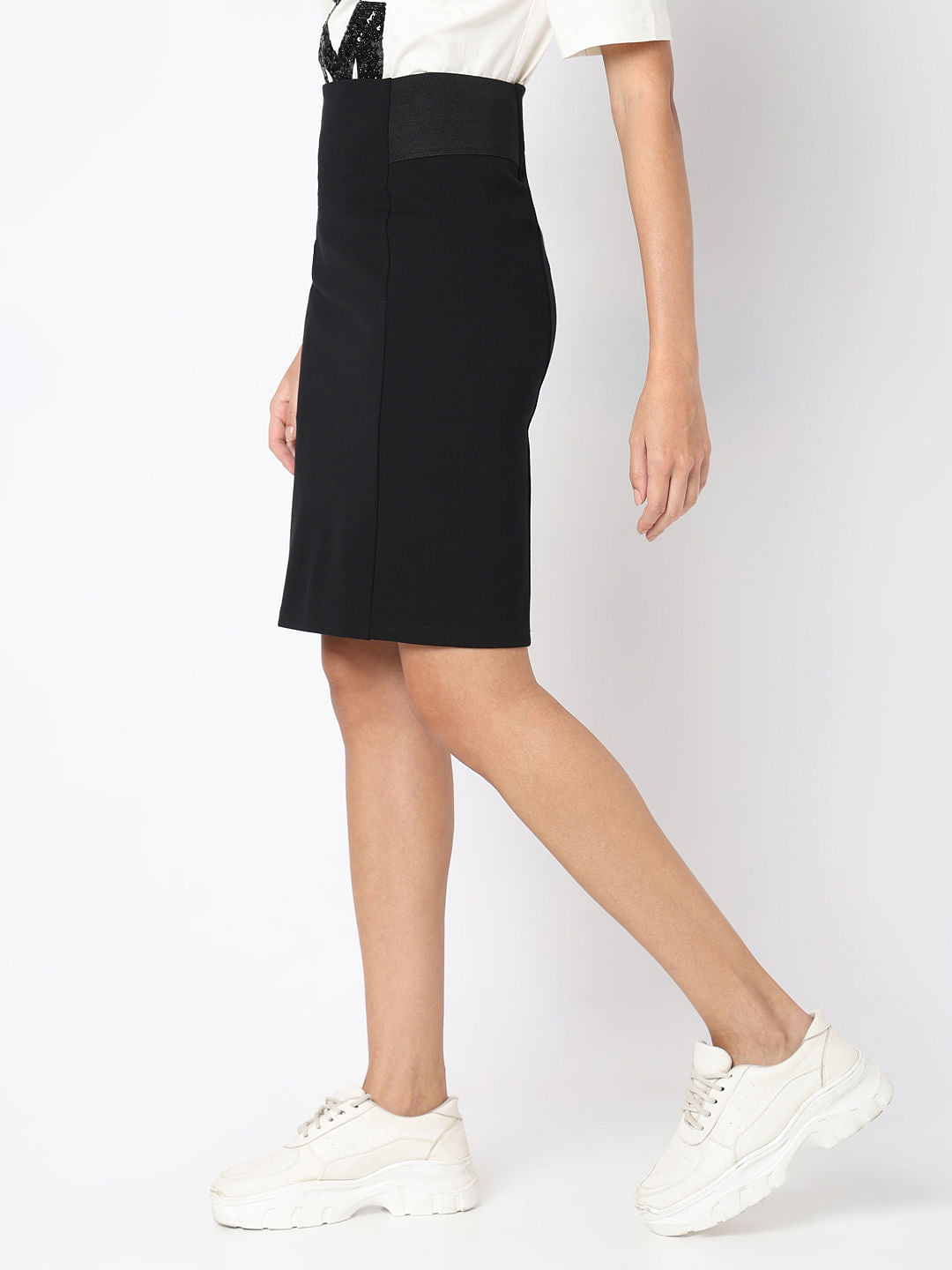 Vero Mod Black High Rise Pencil Skirt