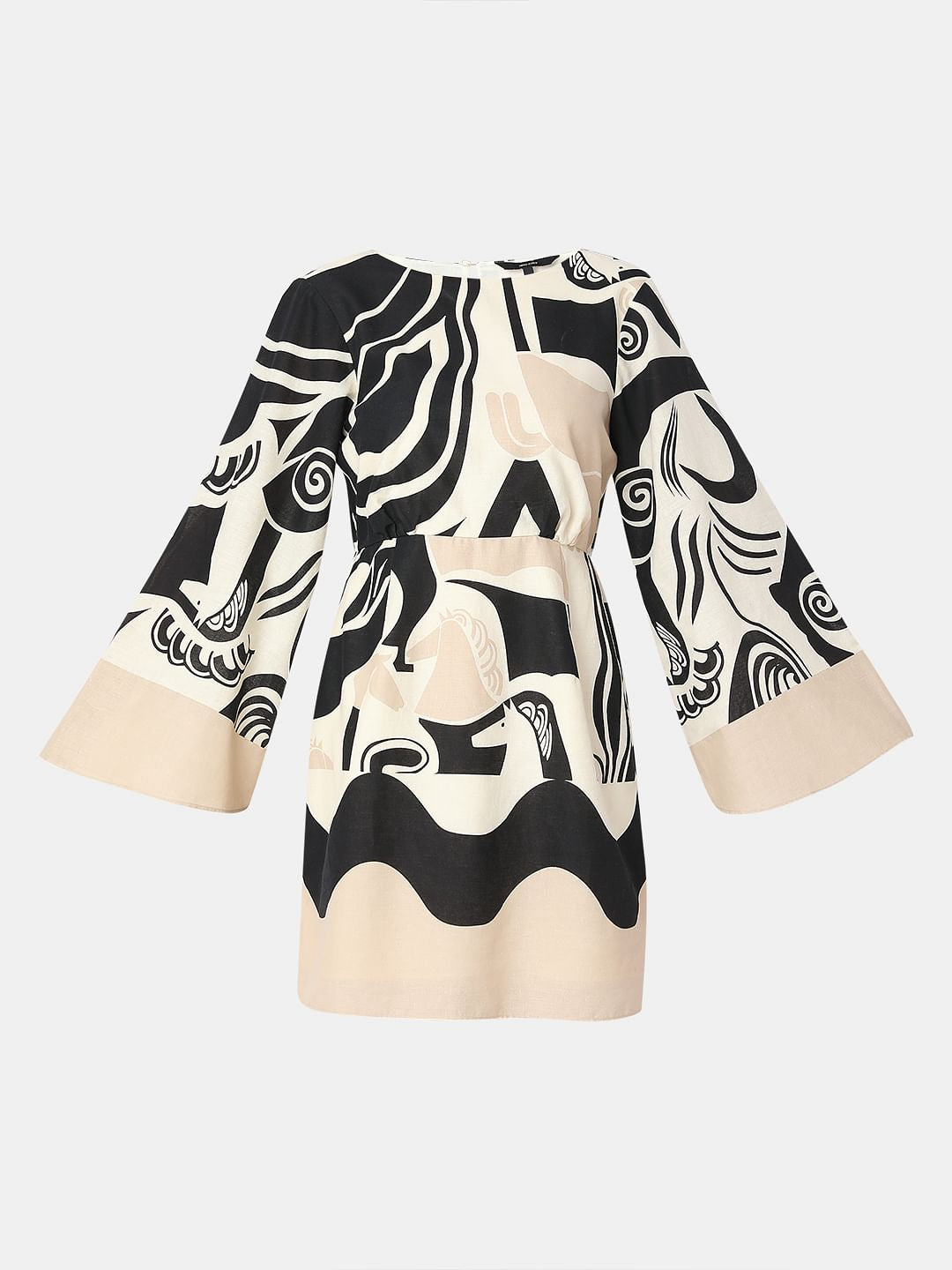 Beige Geo Printed Dress