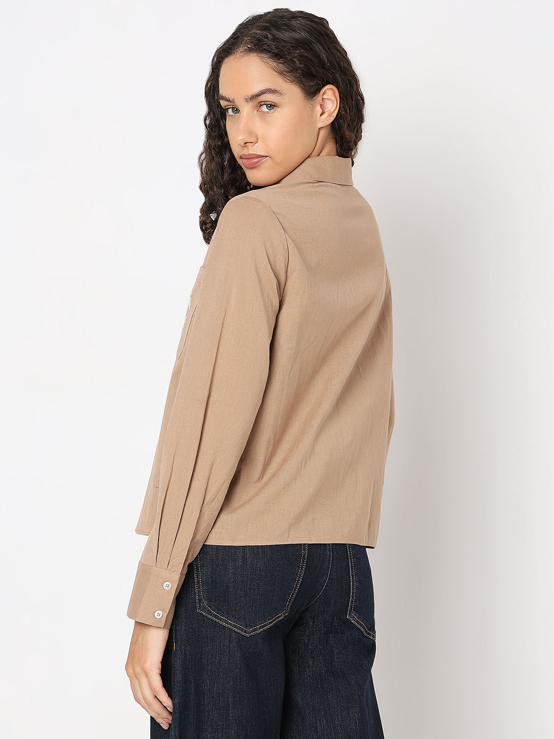 Brown Cotton-Linen Shirt