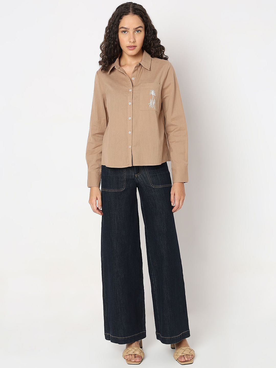 Brown Cotton-Linen Shirt