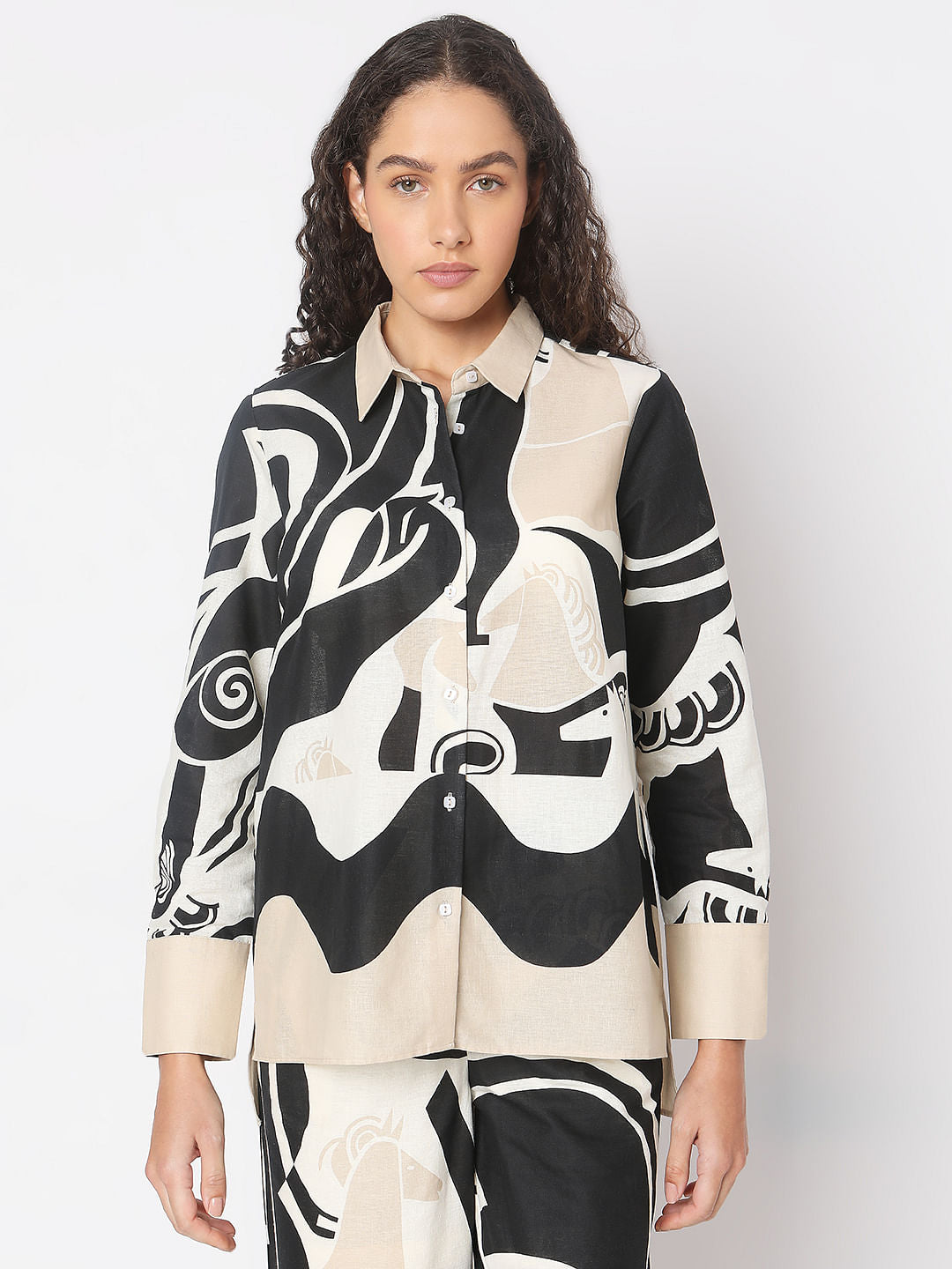 Off-White Abstract Print Co-Ord Set Shirt