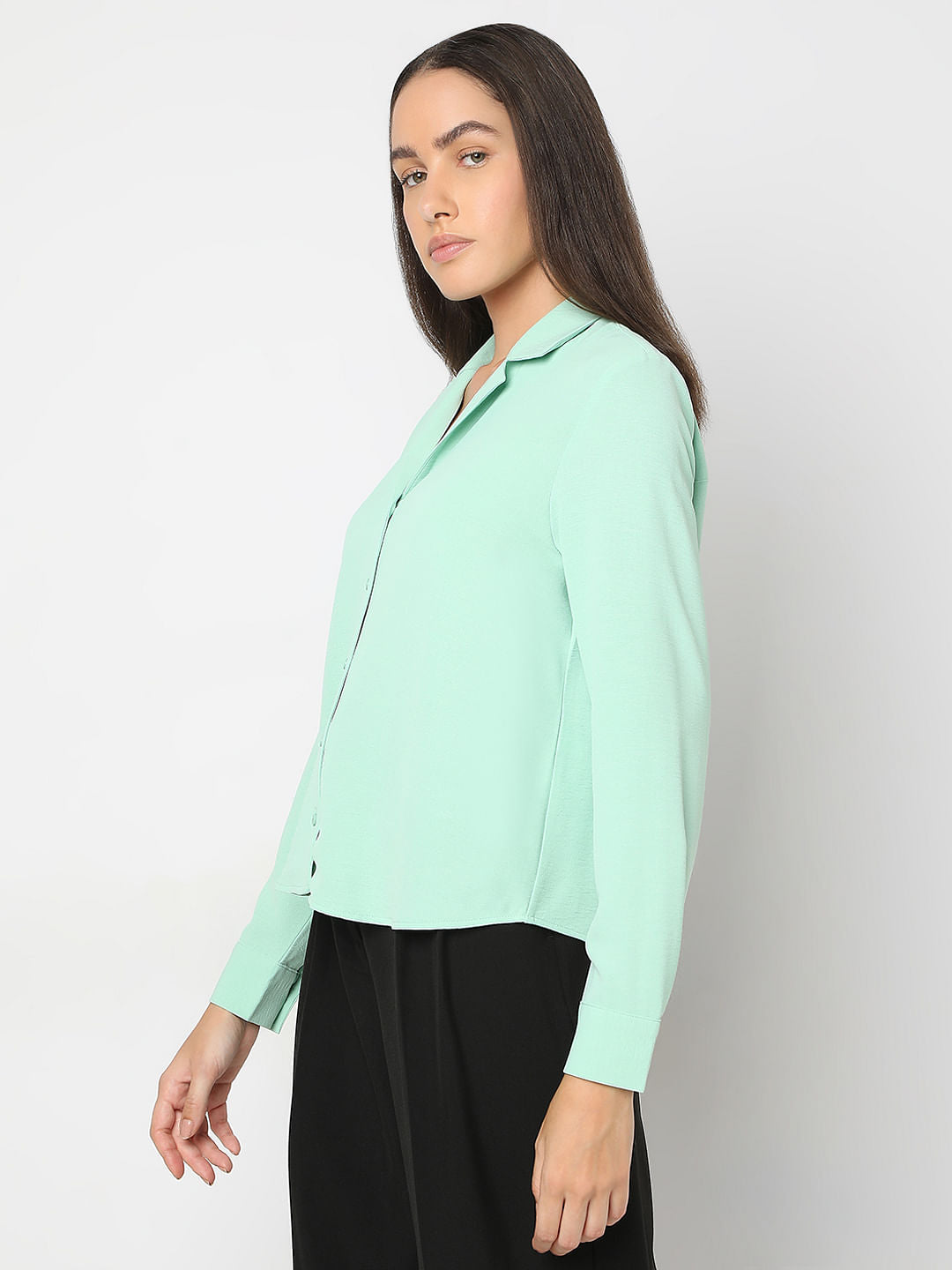 Pastel Green Full Sleeves Shirt
