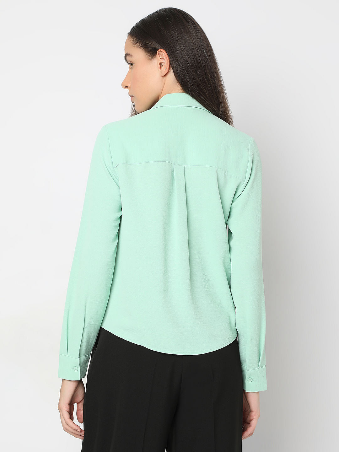 Pastel Green Full Sleeves Shirt
