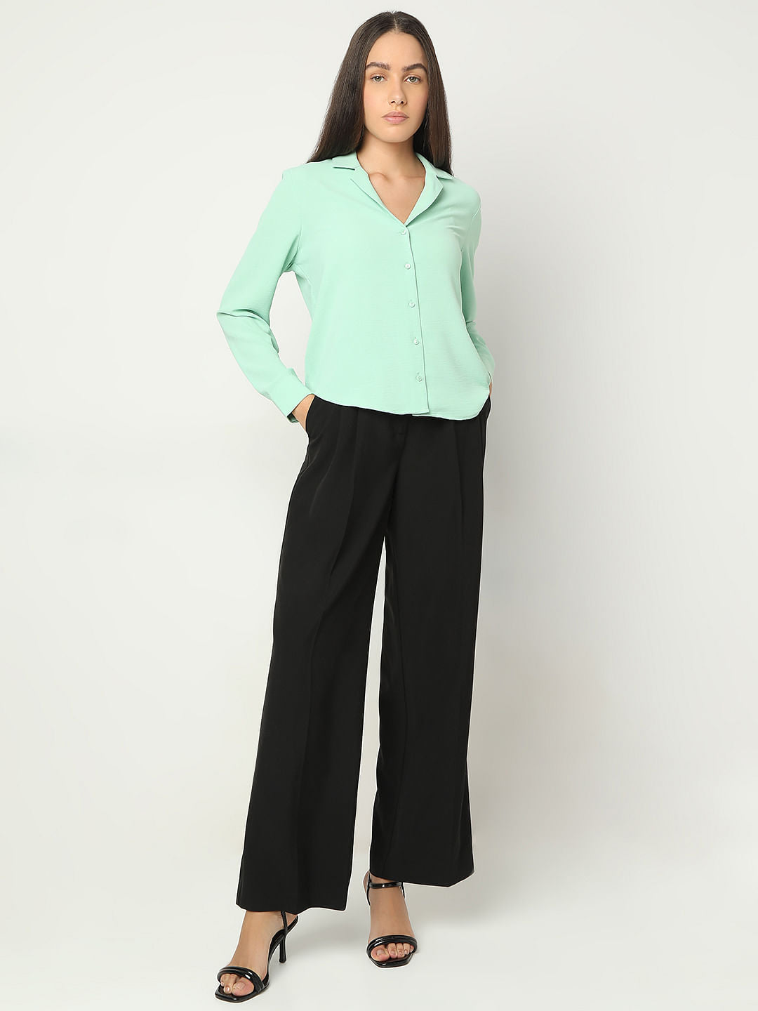 Pastel Green Full Sleeves Shirt