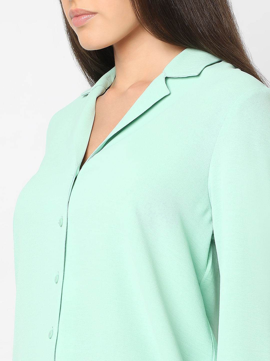 Pastel Green Full Sleeves Shirt