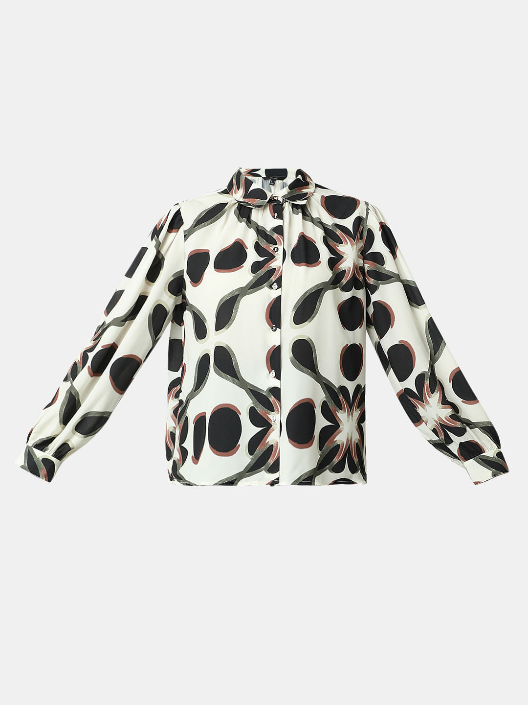 Black Printed Full Sleeves Shirt