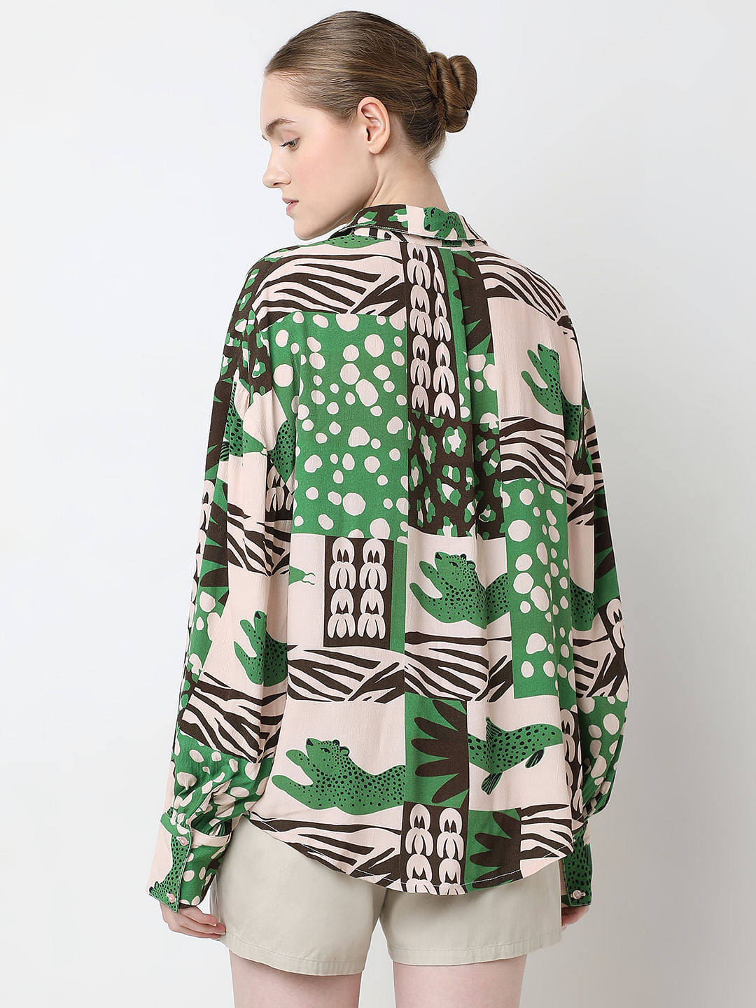 Green Graphic Print Shirt