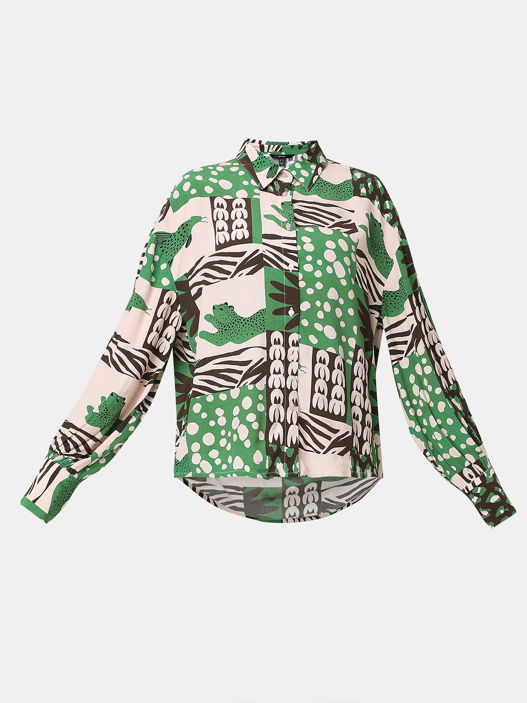 Green Graphic Print Shirt
