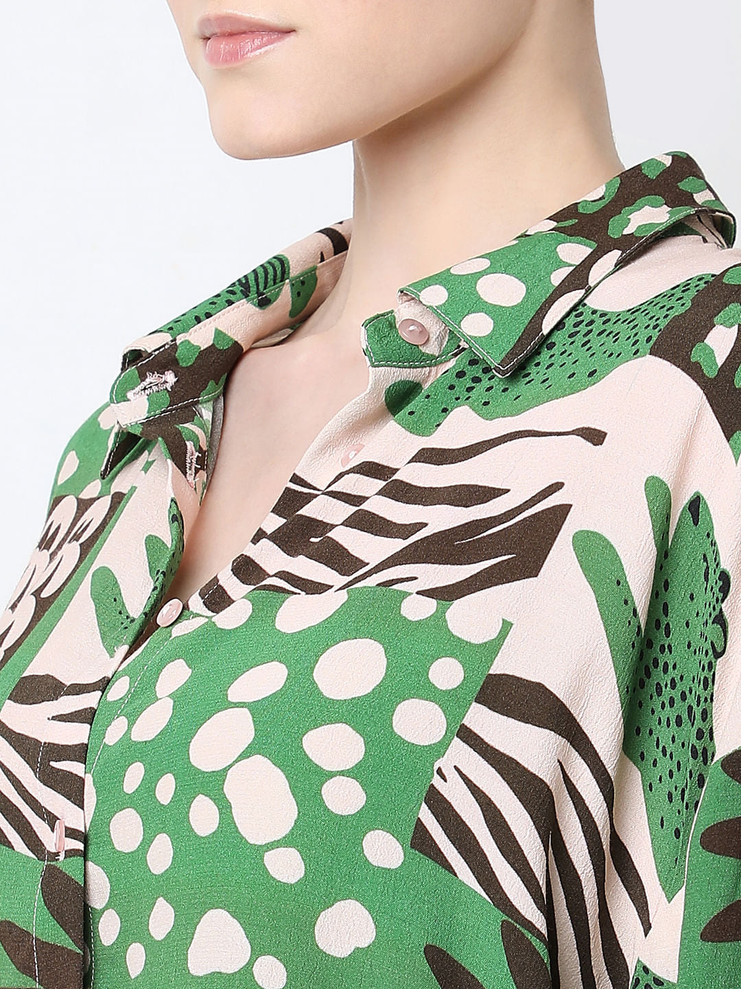 Green Graphic Print Shirt
