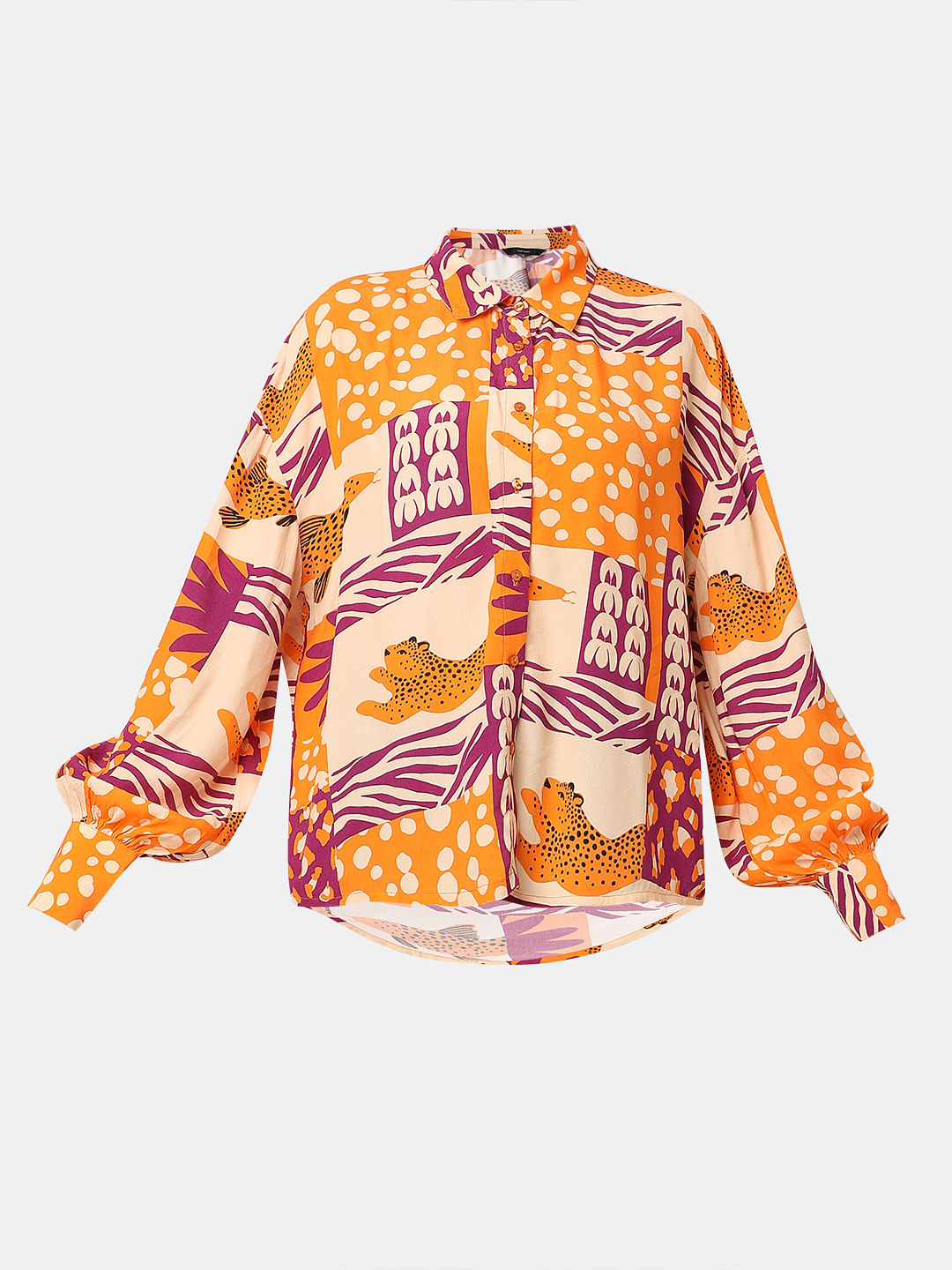 Orange Graphic Print Shirt