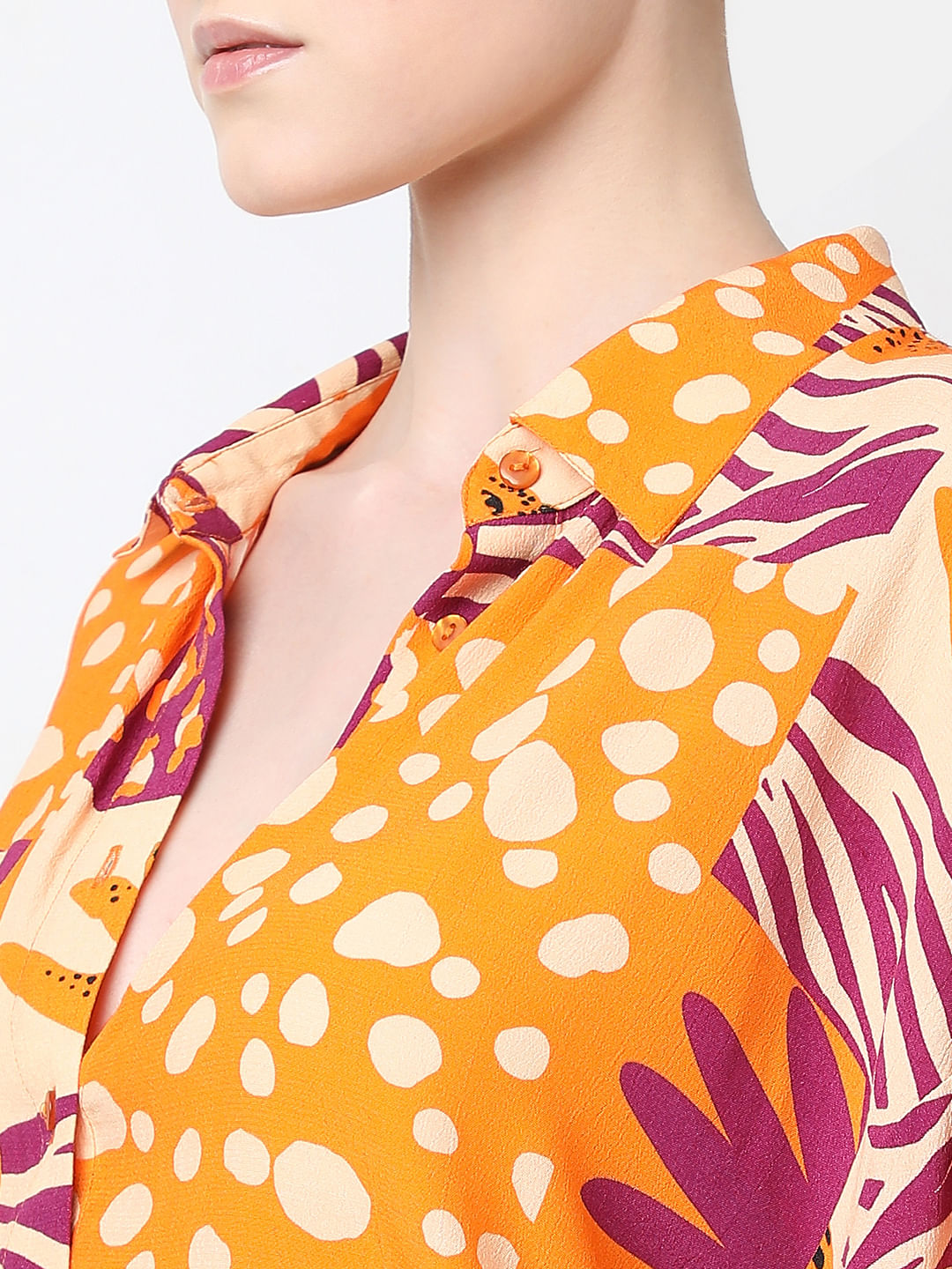 Orange Graphic Print Shirt