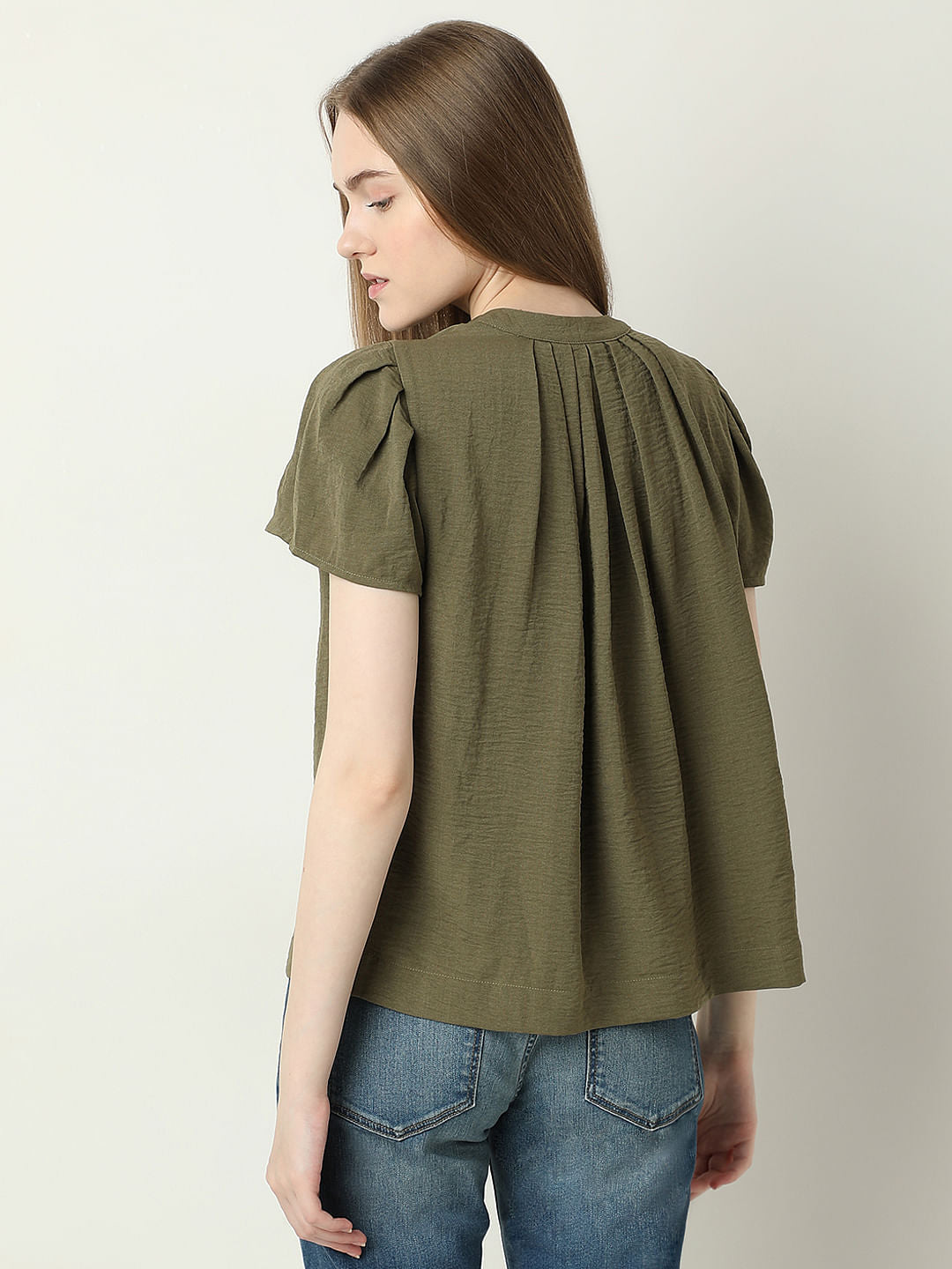 Green Short Sleeves Top