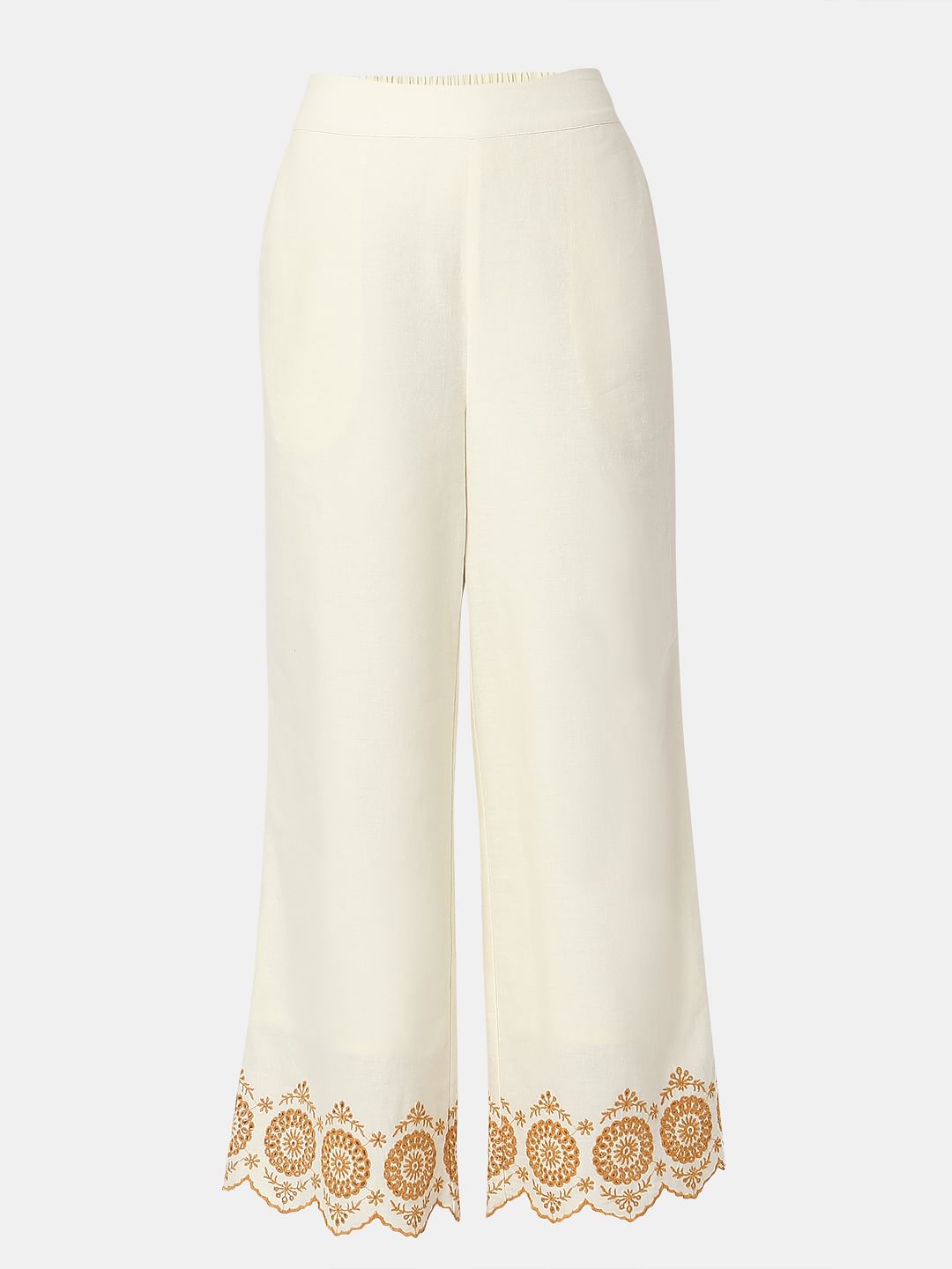 Ecru Cut-Out Co-Ord Set Pants