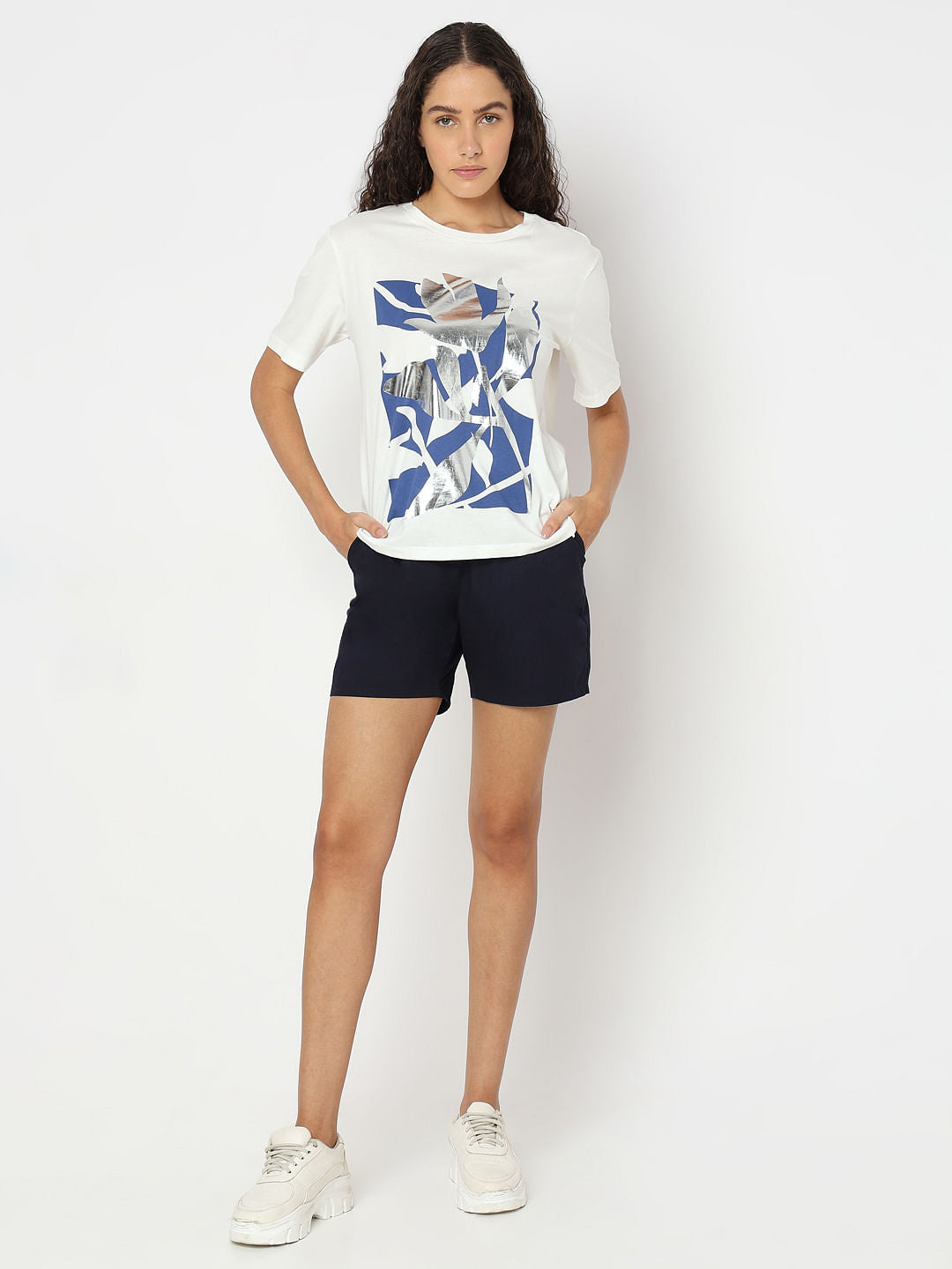 White Graphic Print T-Shirt