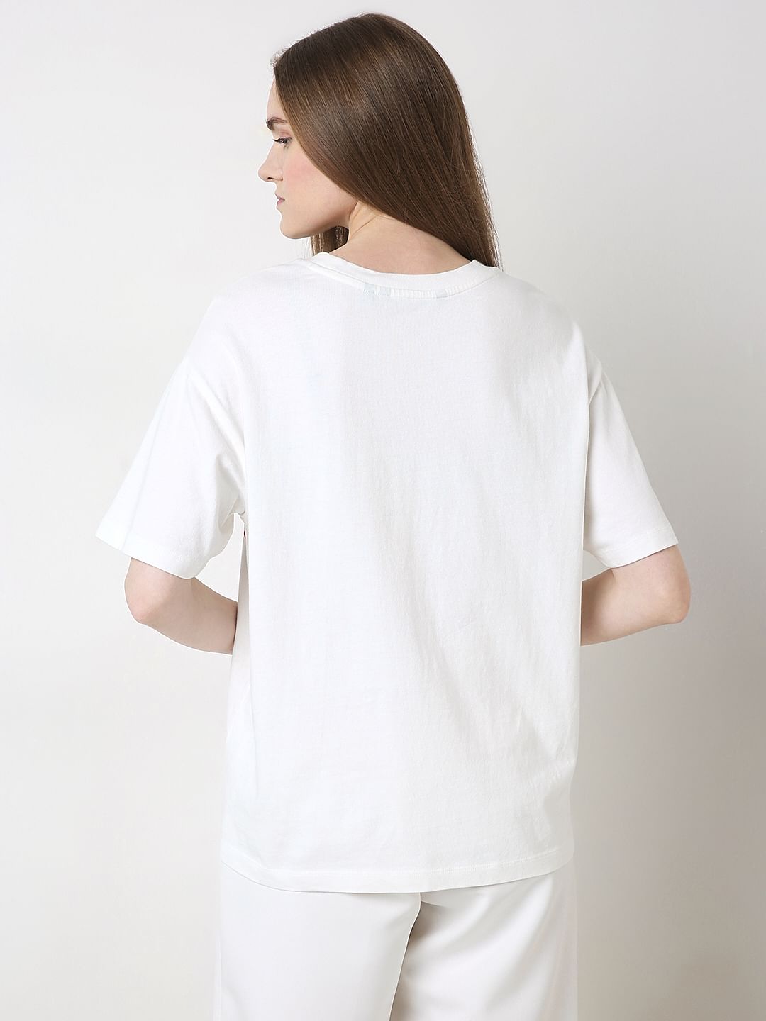 White Graphic Print T-Shirt
