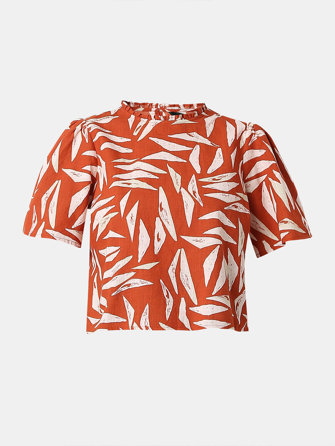 Brown Printed Cotton Top