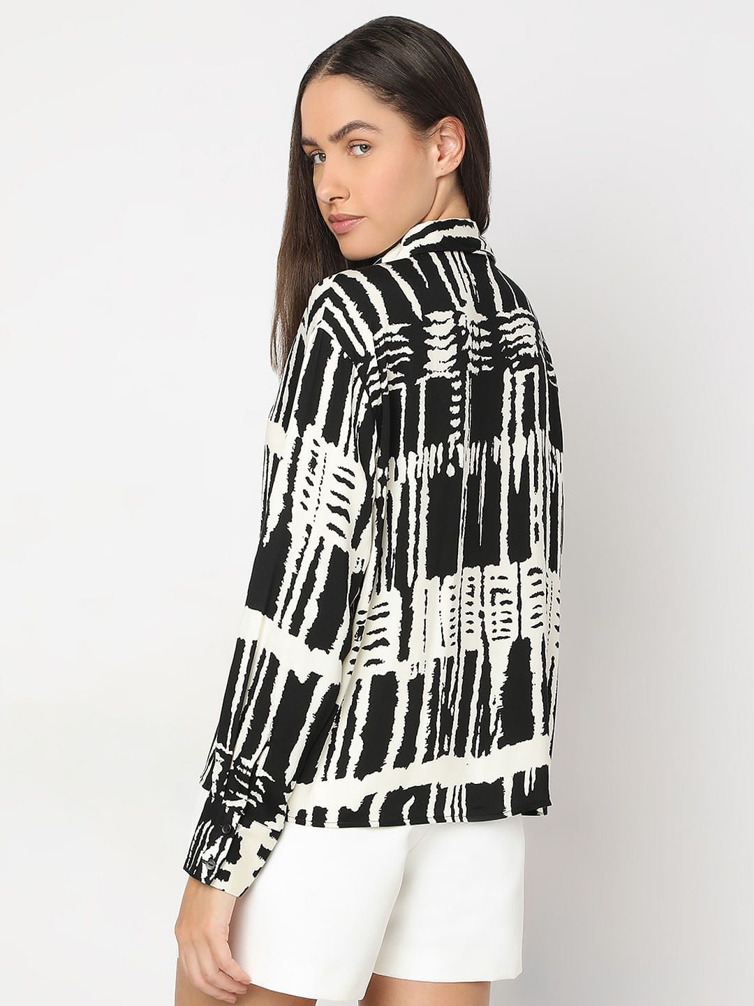 Black Abstract Print Shirt