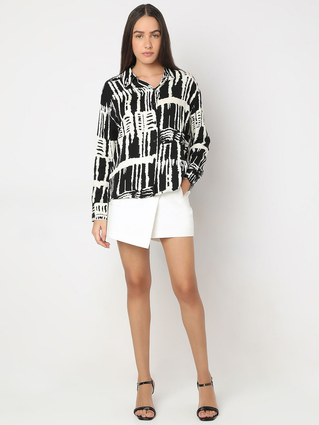 Black Abstract Print Shirt