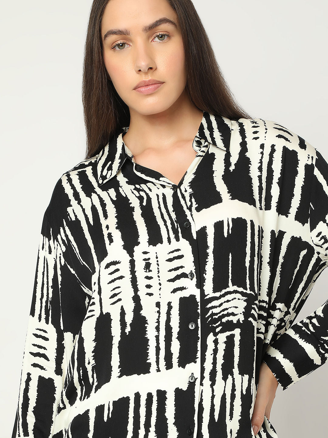 Black Abstract Print Shirt