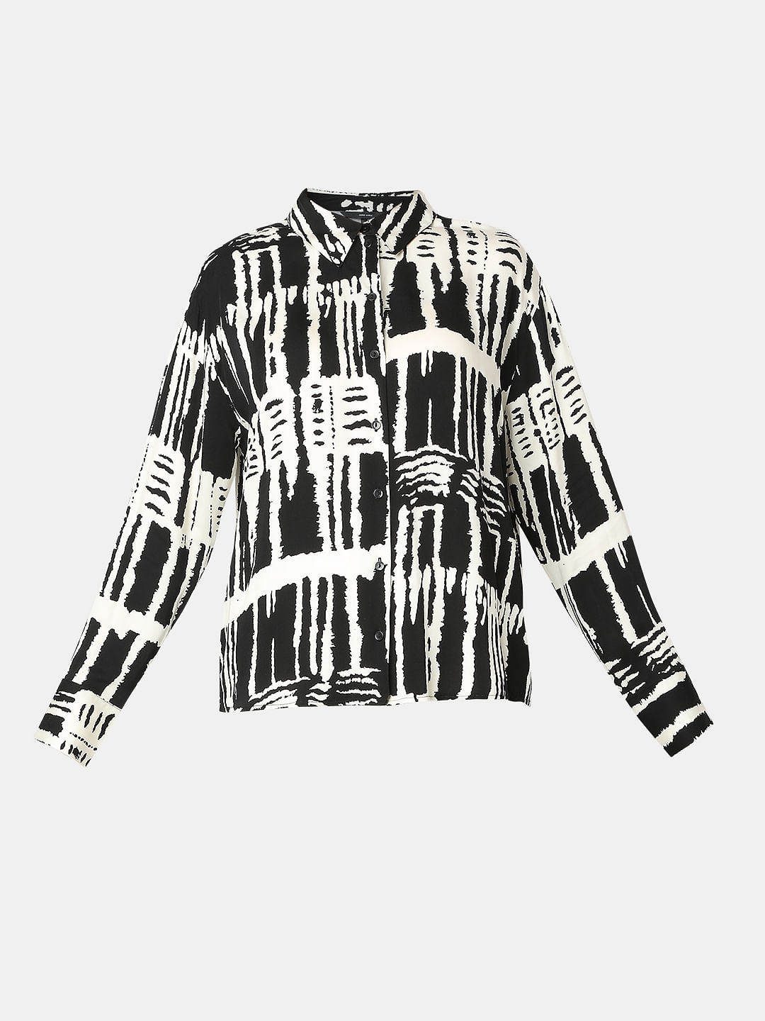 Black Abstract Print Shirt