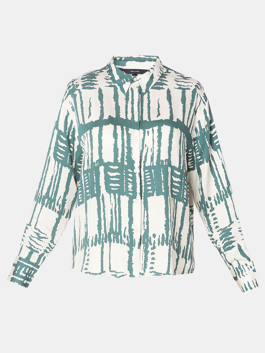 Sage Green Abstract Print Shirt