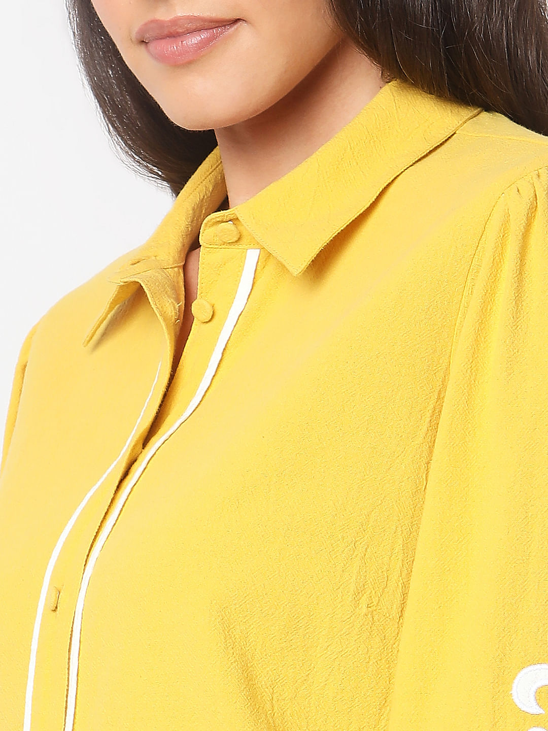 Yellow Applique Work Shirt