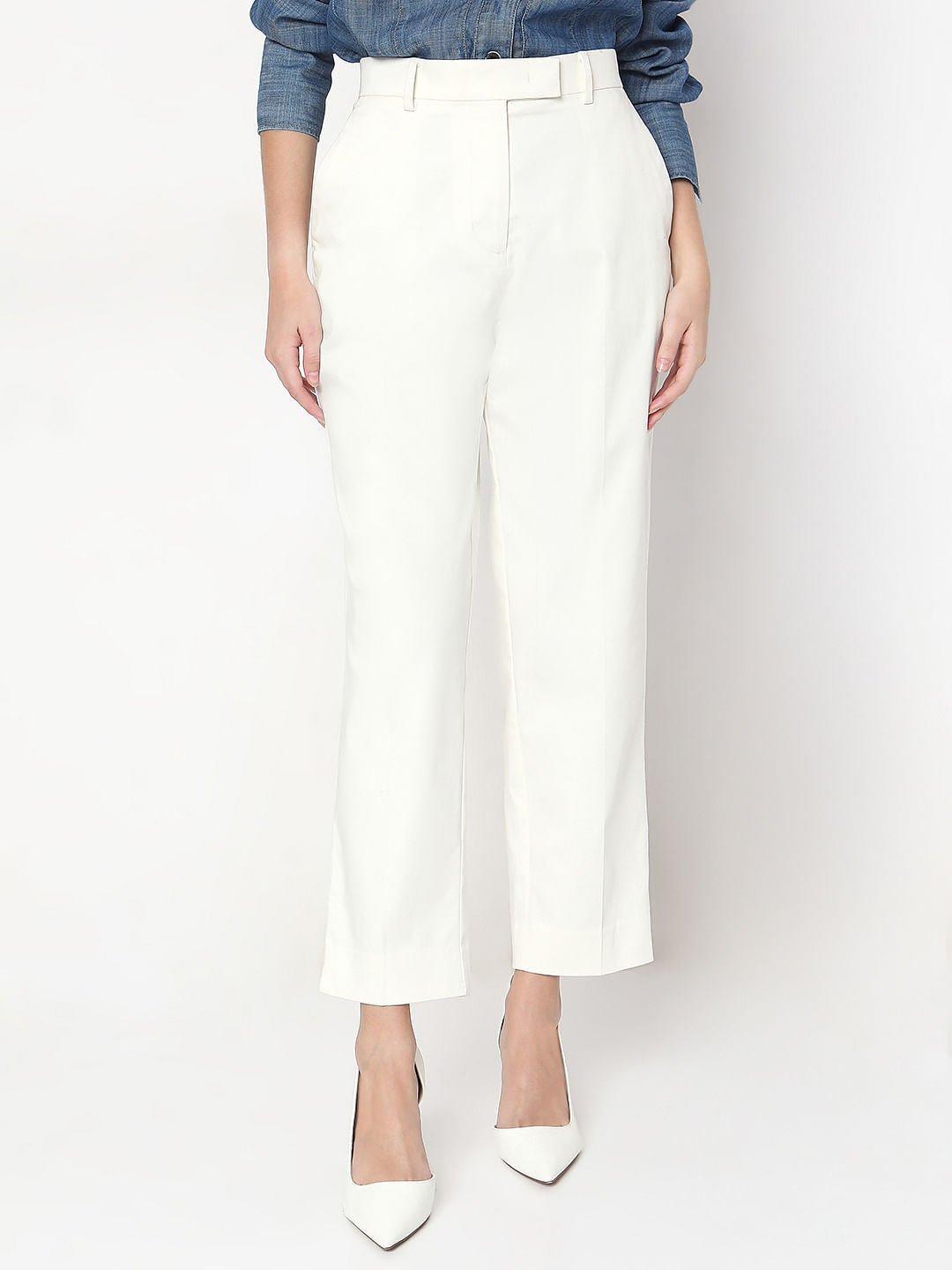 WHITE CIGARETTE TROUSER