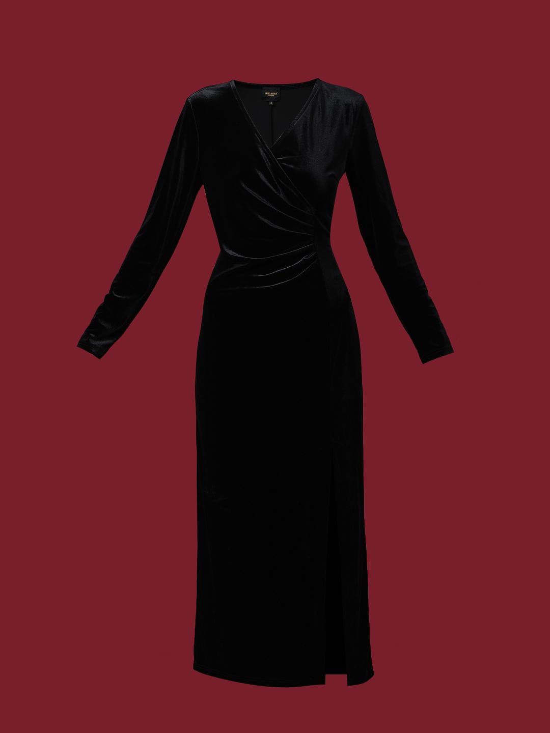 Marquee Black Velvet Midi Dress
