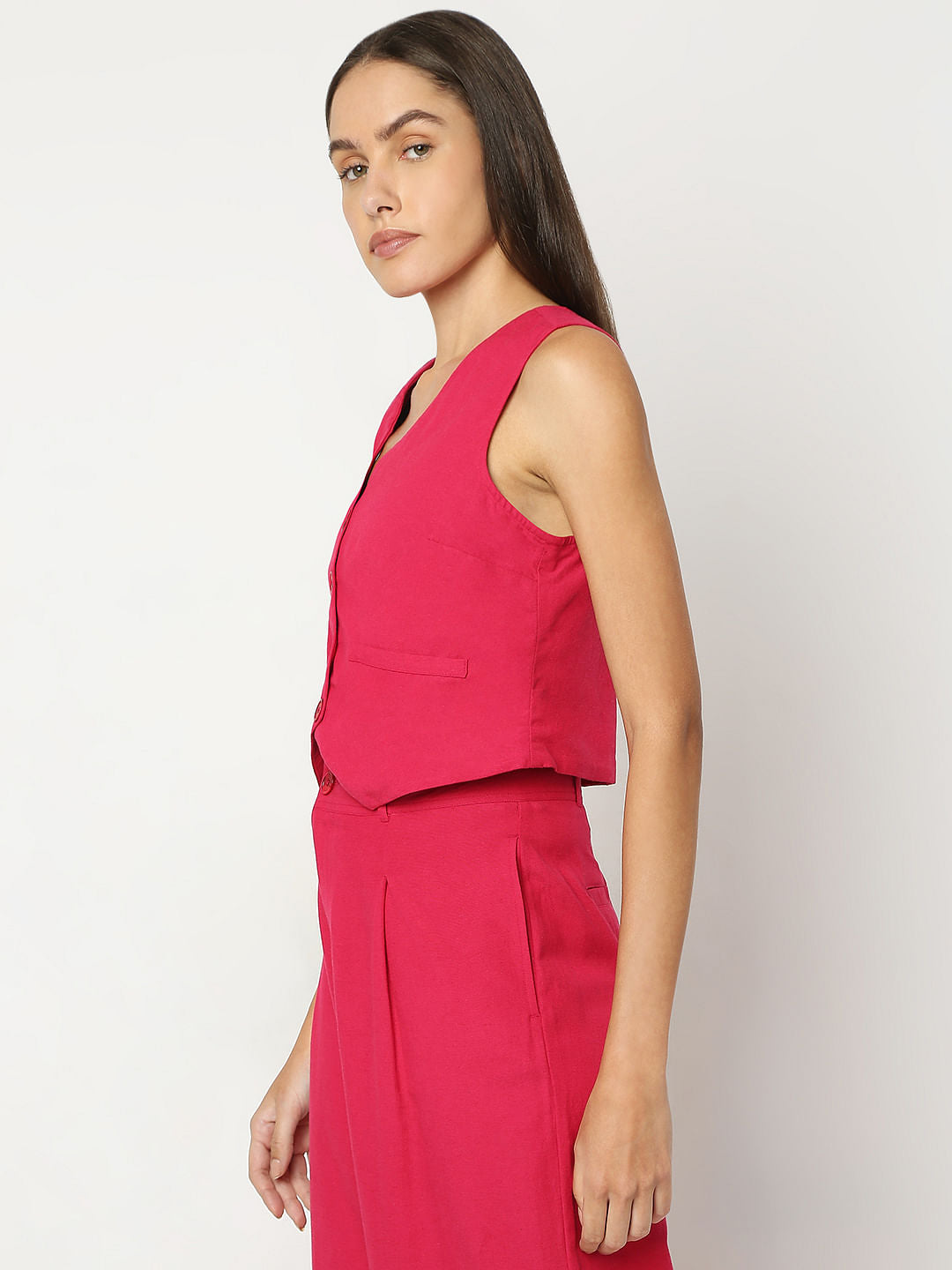 Pink Linen Waistcoat