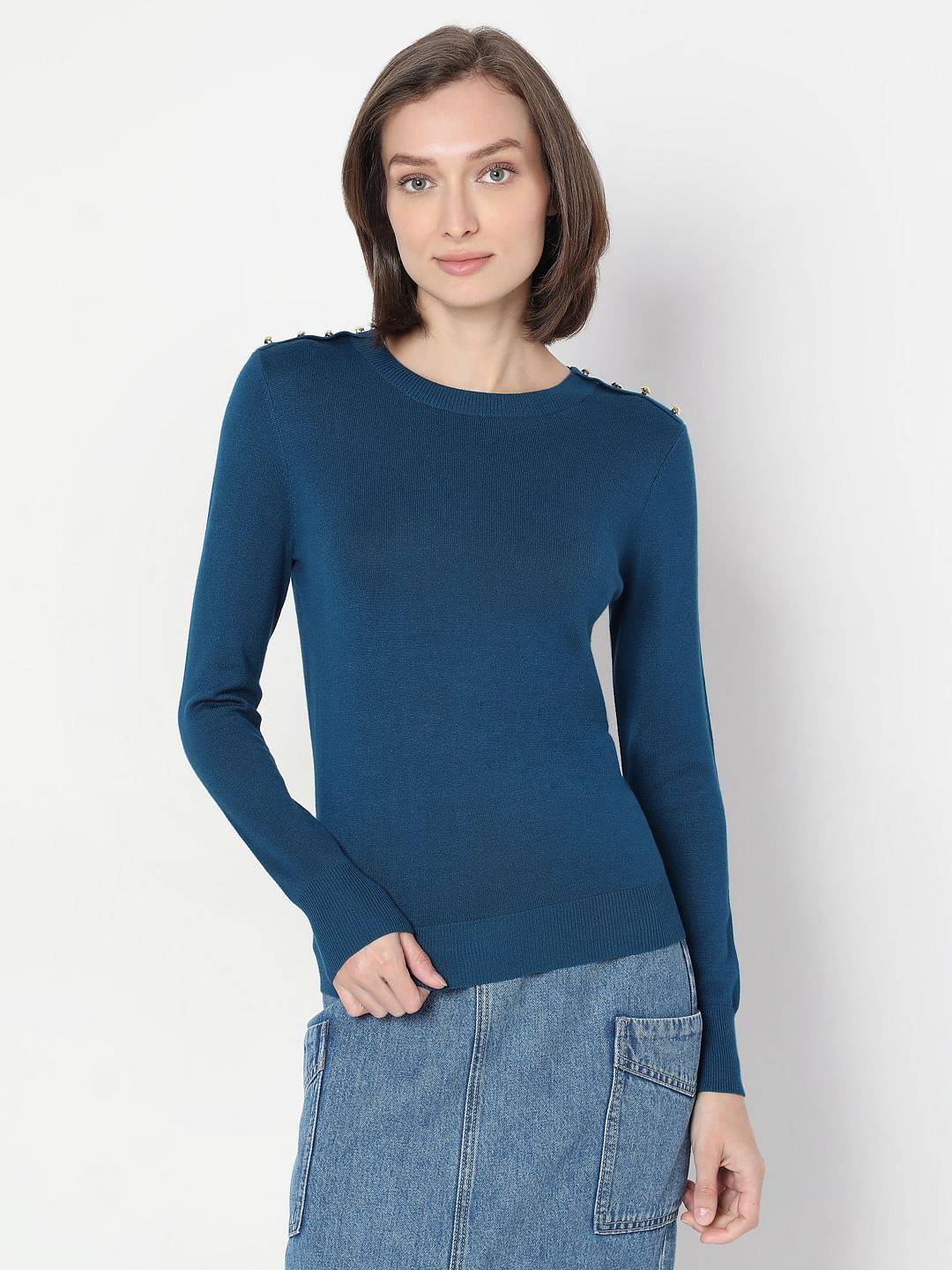 Blue Knit Pullover