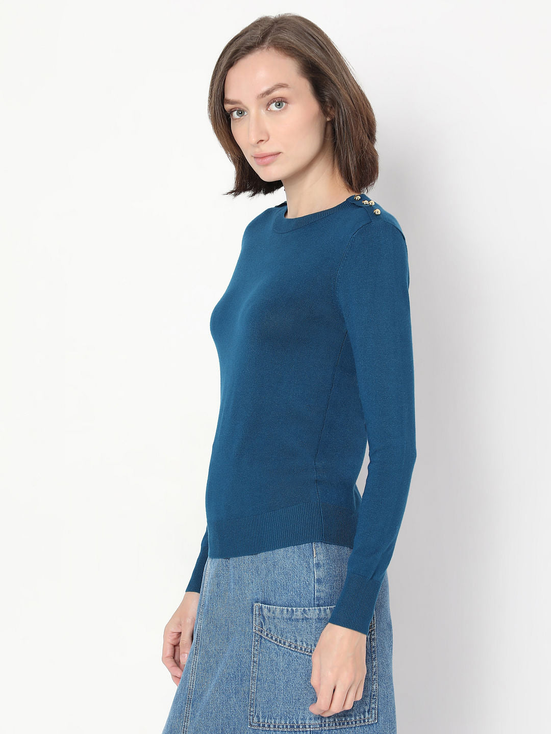 Blue Knit Pullover